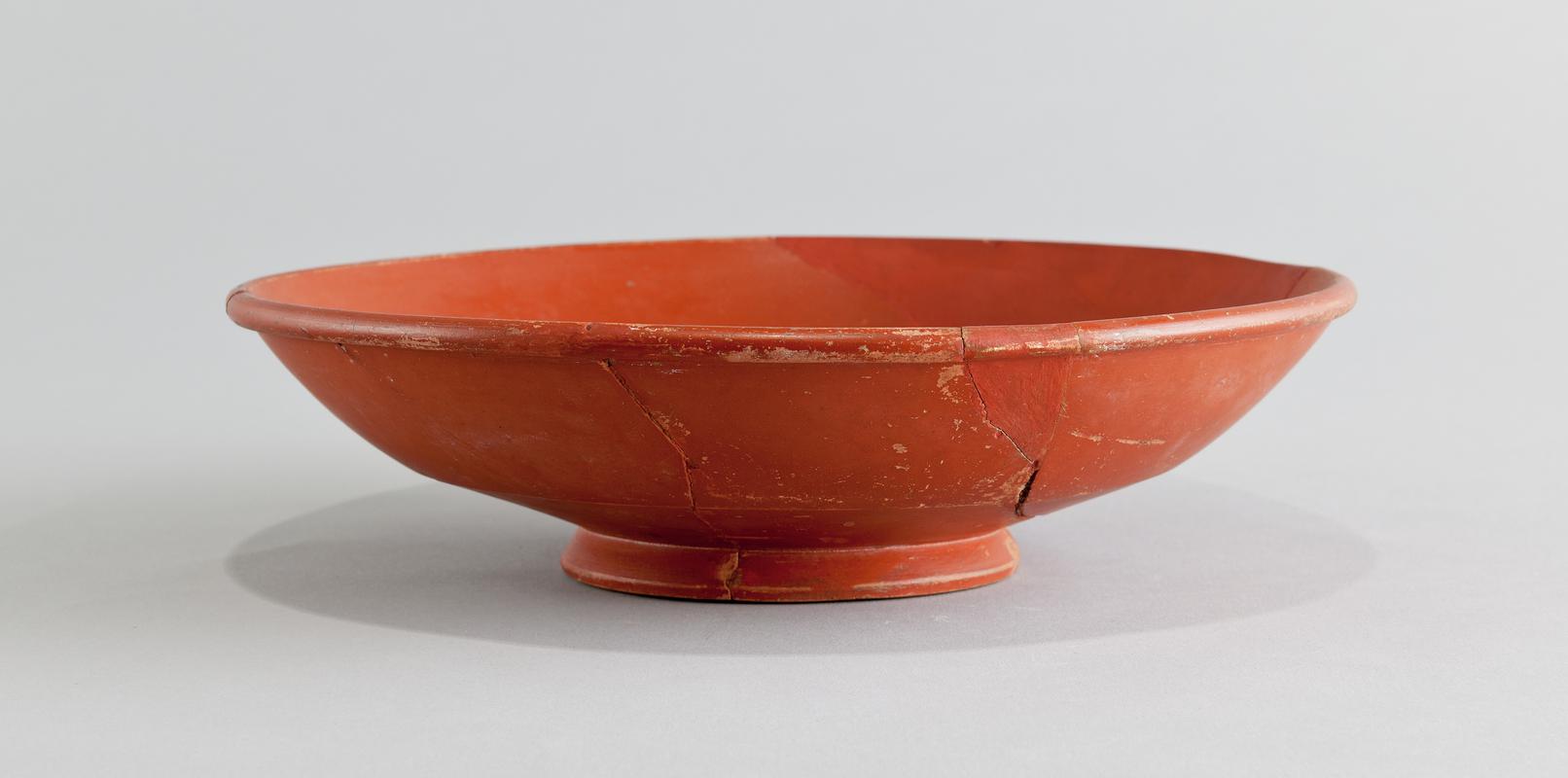 Roman samian bowl, decorated and stamped