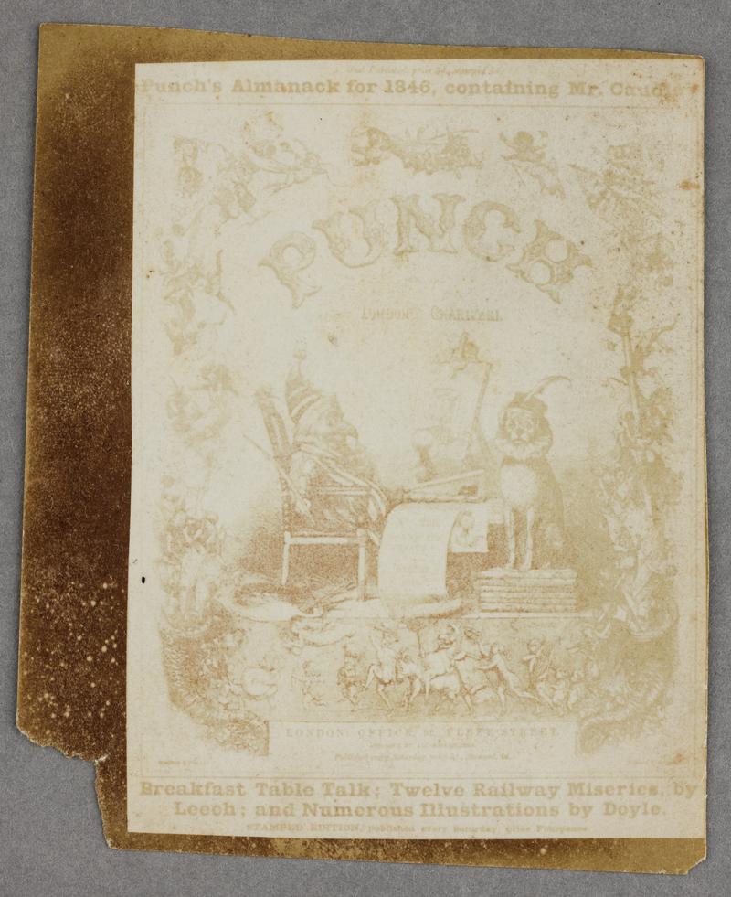 front page of Punch Almanac 1846, photograph