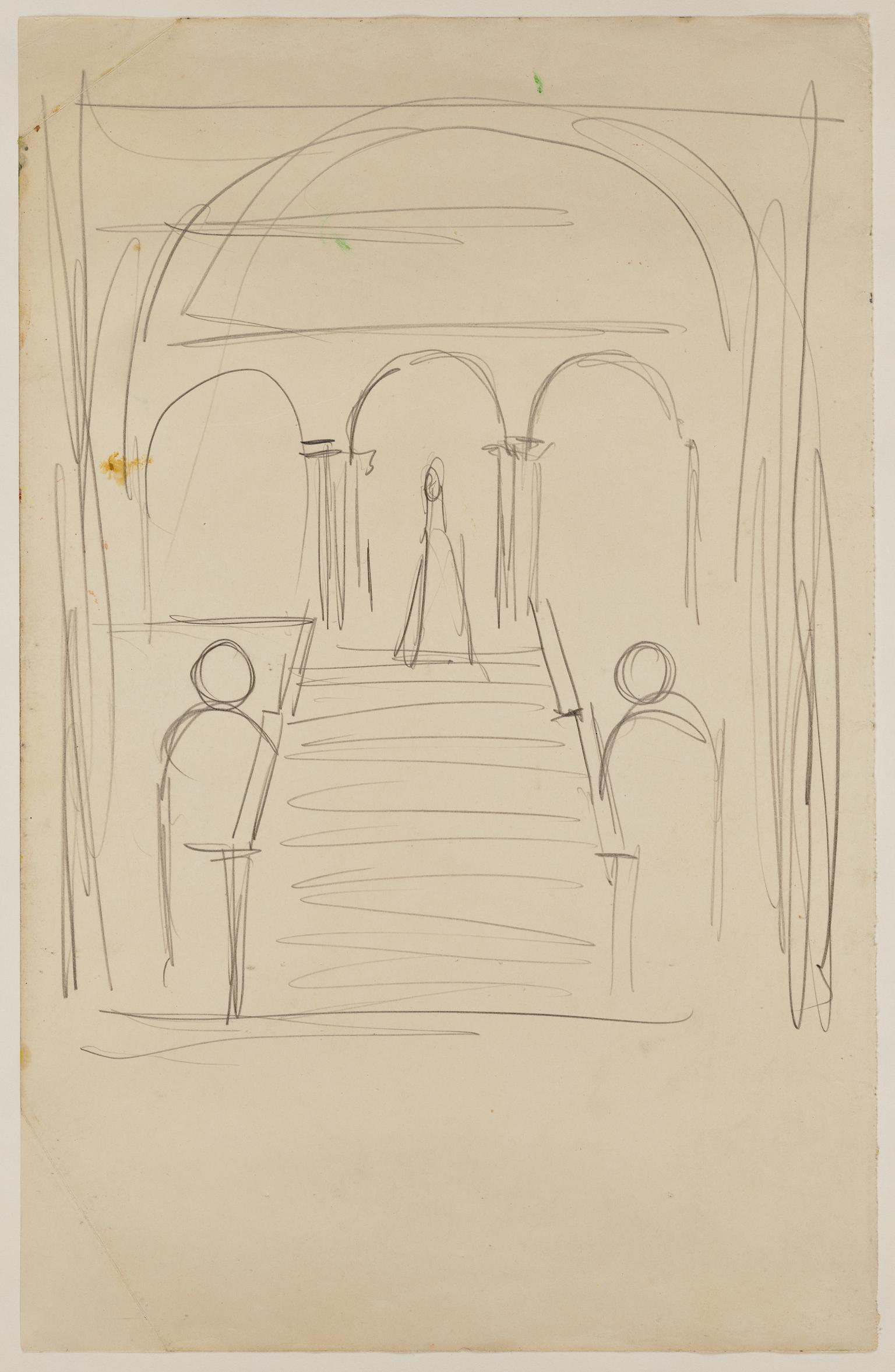 Sketch of steps and archways