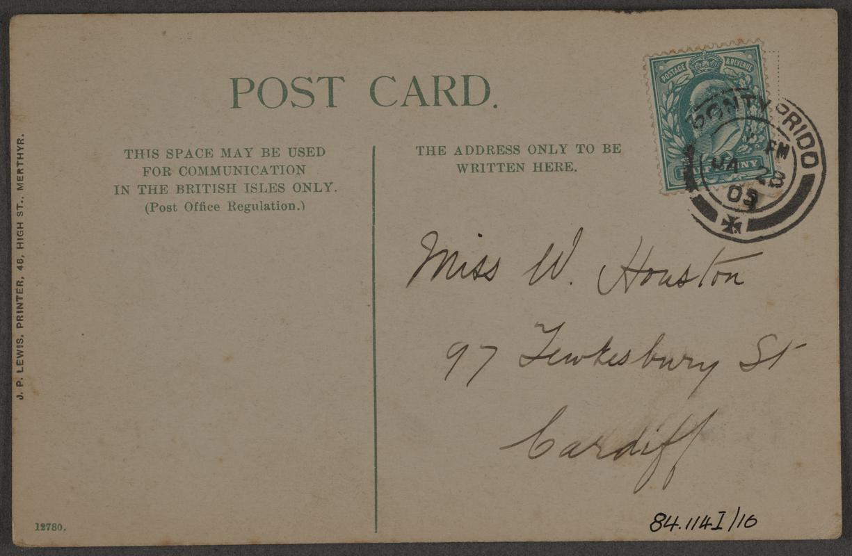 Town Hall, Merthyr Tydfil (postcard)