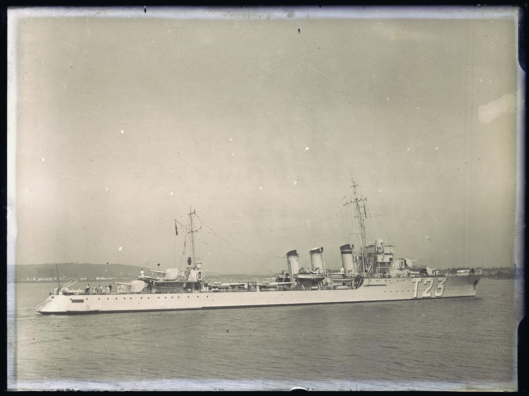 Starboard Broadside view of L`ADROIT (Destroyer), c.1937.