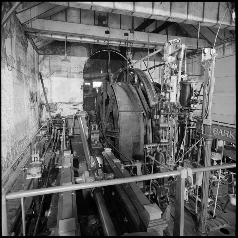 Black and white film negative showing the Hetty engine, Tymawr Colliery.  &#039;Hetty Engine&#039; is transcribed from original negative bag.