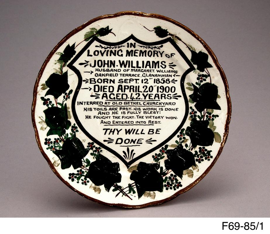 Plate, commemorative