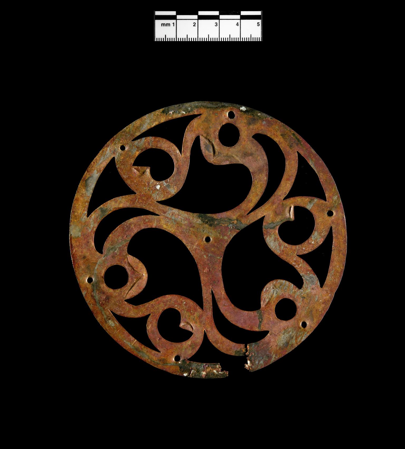 Late Iron Age / Roman copper alloy ornamental disc