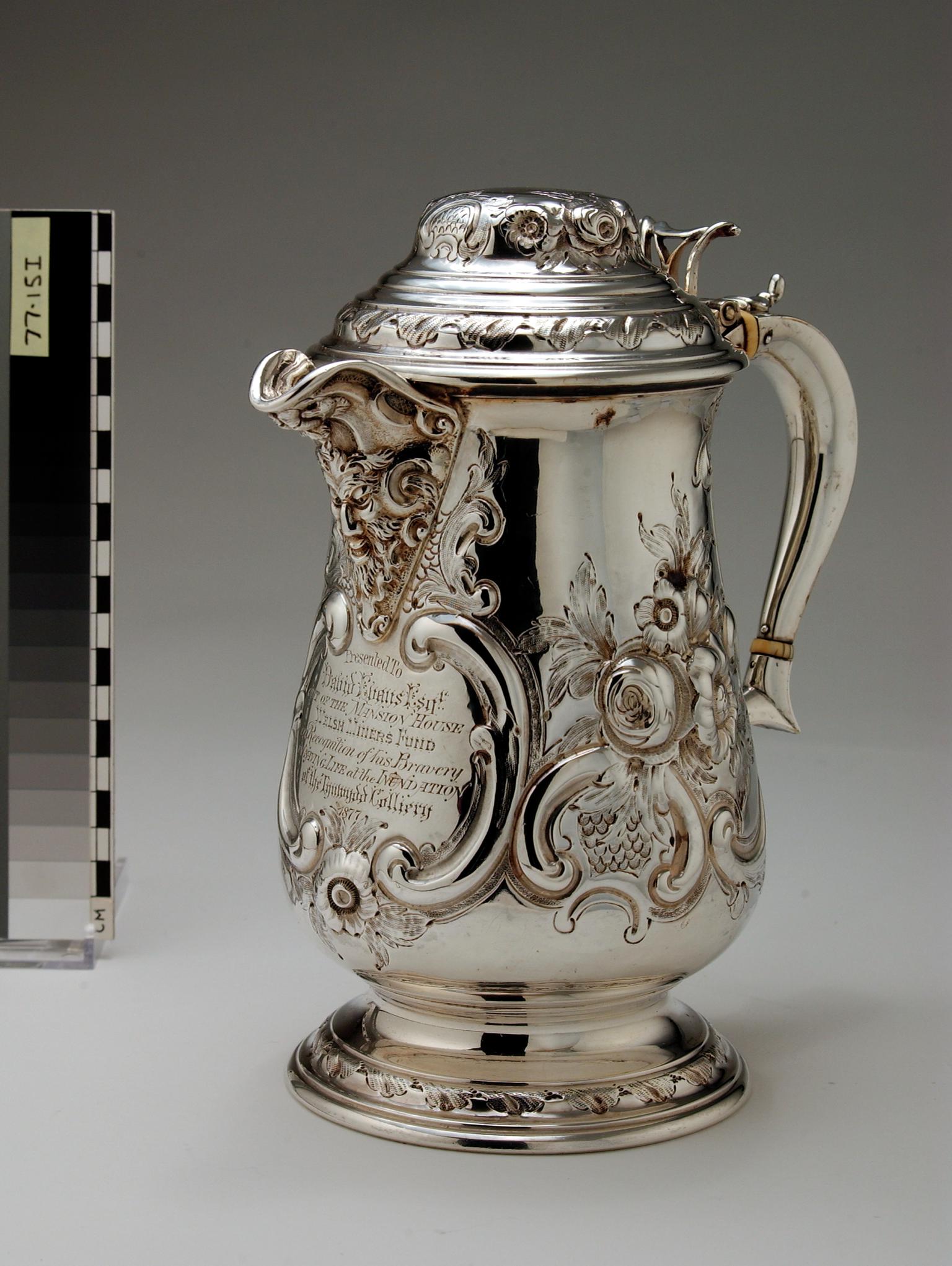 Mansion House Welsh Miners' Fund, silver ewer