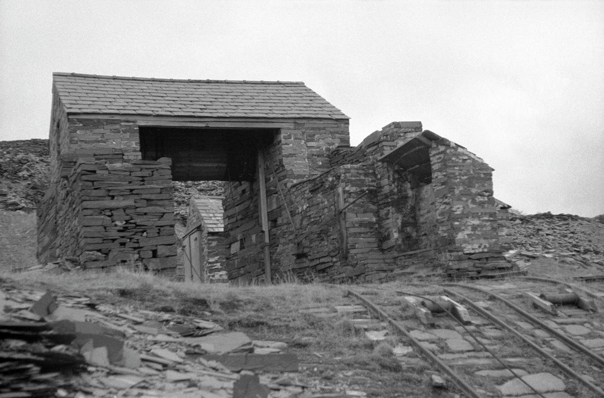 Winding house at the top of the lower incline at Pen-yr-Orsedd slate quarry.