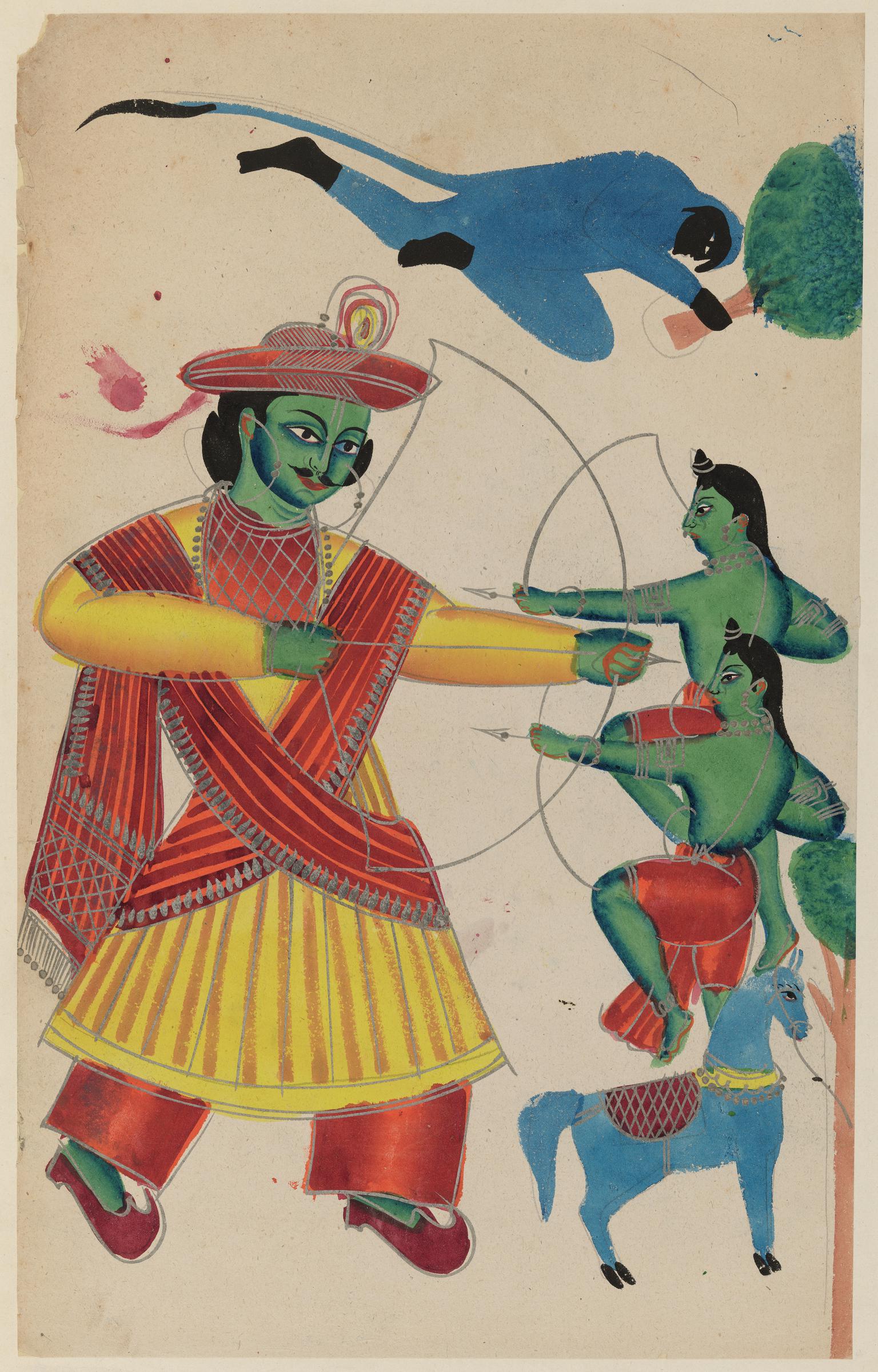 Rama aided by Hanumanah