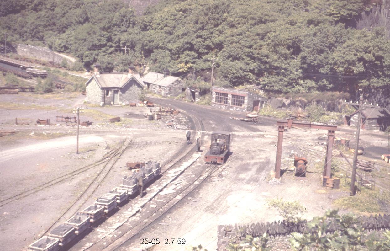 View of the yard in front of the Gilfach Ddu workshops, Dinorwig Quarry