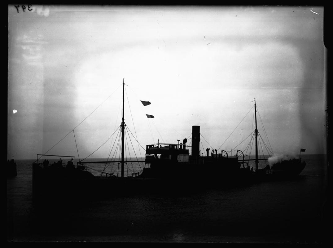 Starboard broadside view of S.S. CORNELIUS LENSEN, c.1936.
