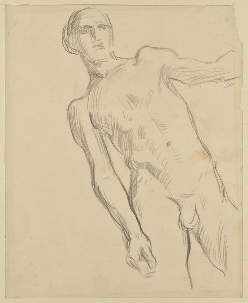Male nude leaning back