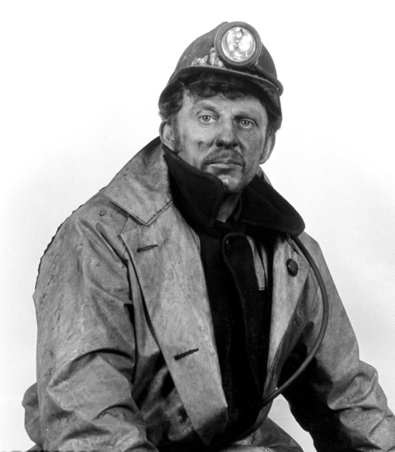 Portrait of Allan Price taken after a day&#039;s work at Blaenant Drift Mine
