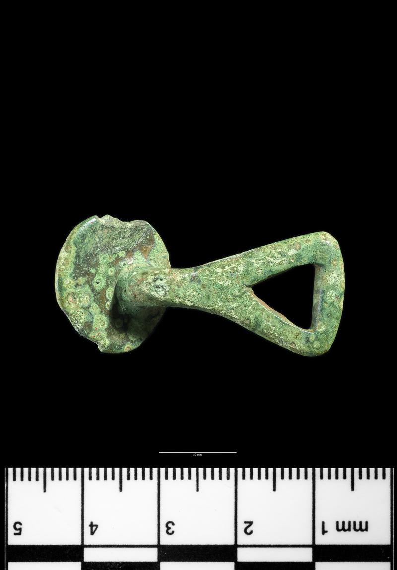 Roman copper alloy button and loop fastener
