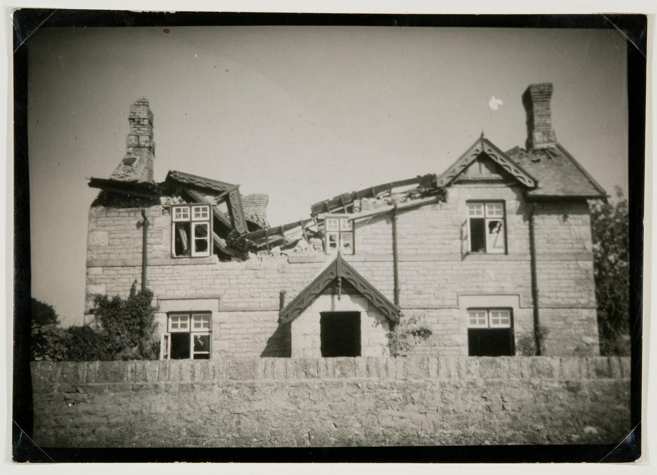 Bombed farmhouse at St. Mary church (nr. Cardiff)