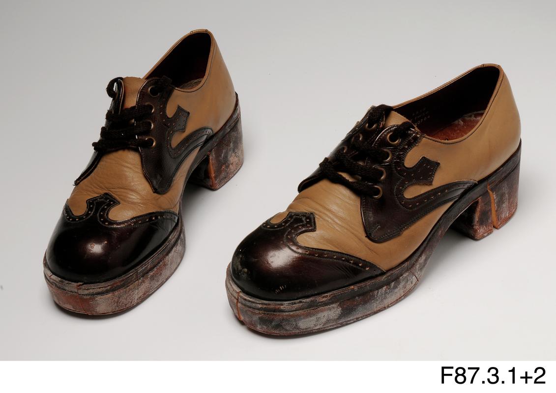 Pair of men&#039;s platform sole shoes