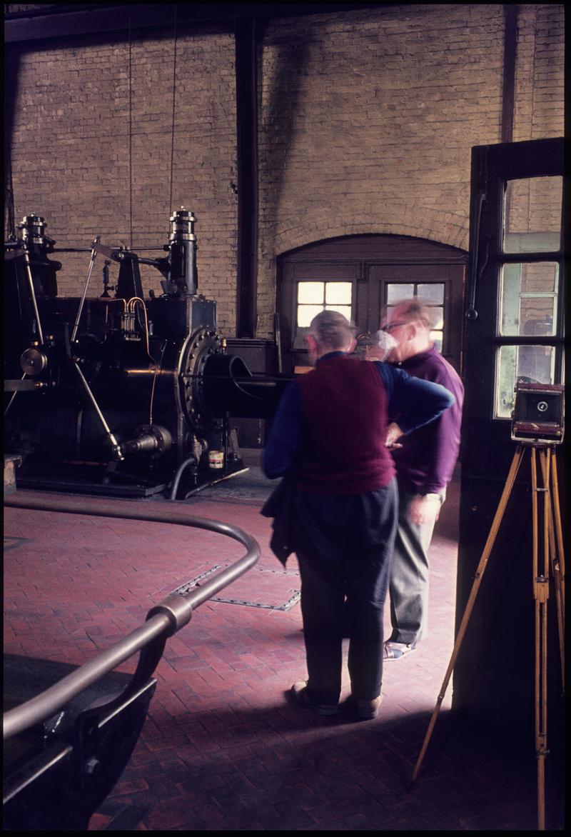 Colour film slide showing the interior of the winding house ?Cefn Coed Museum