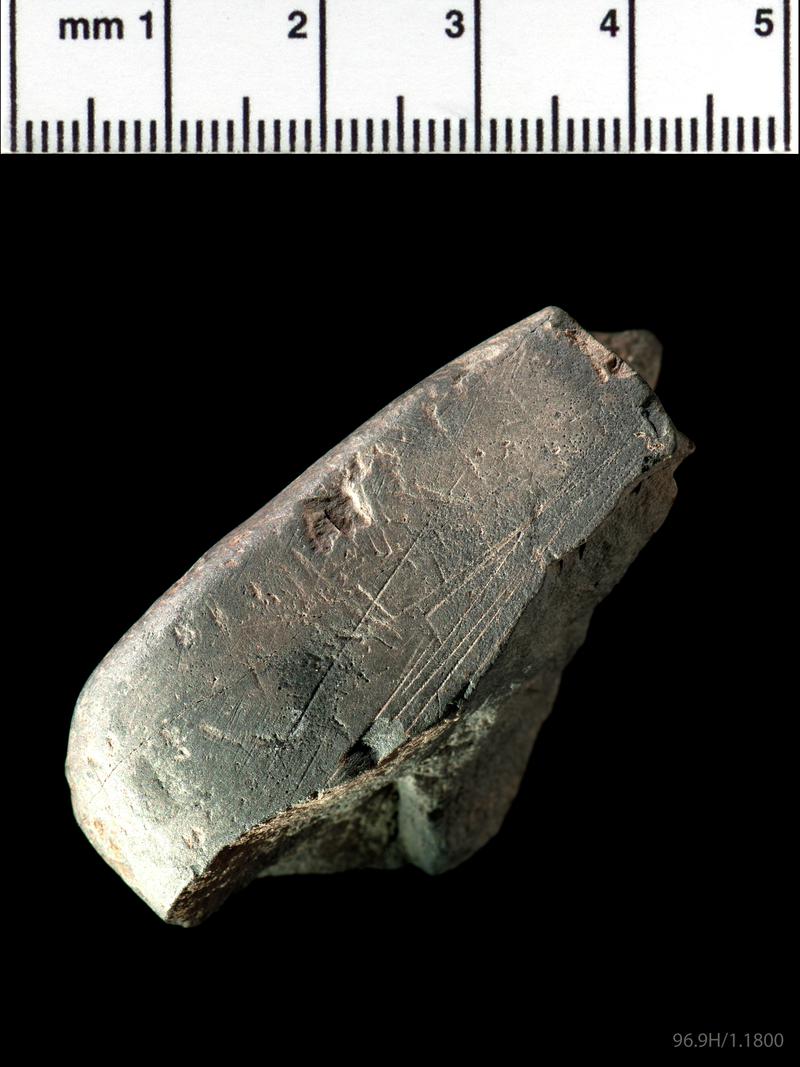 Mesolithic stone decorated pebble
