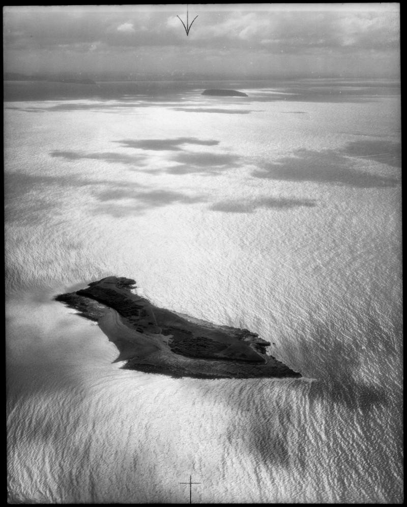 Aerial view of Sully Island to Flat Holm.