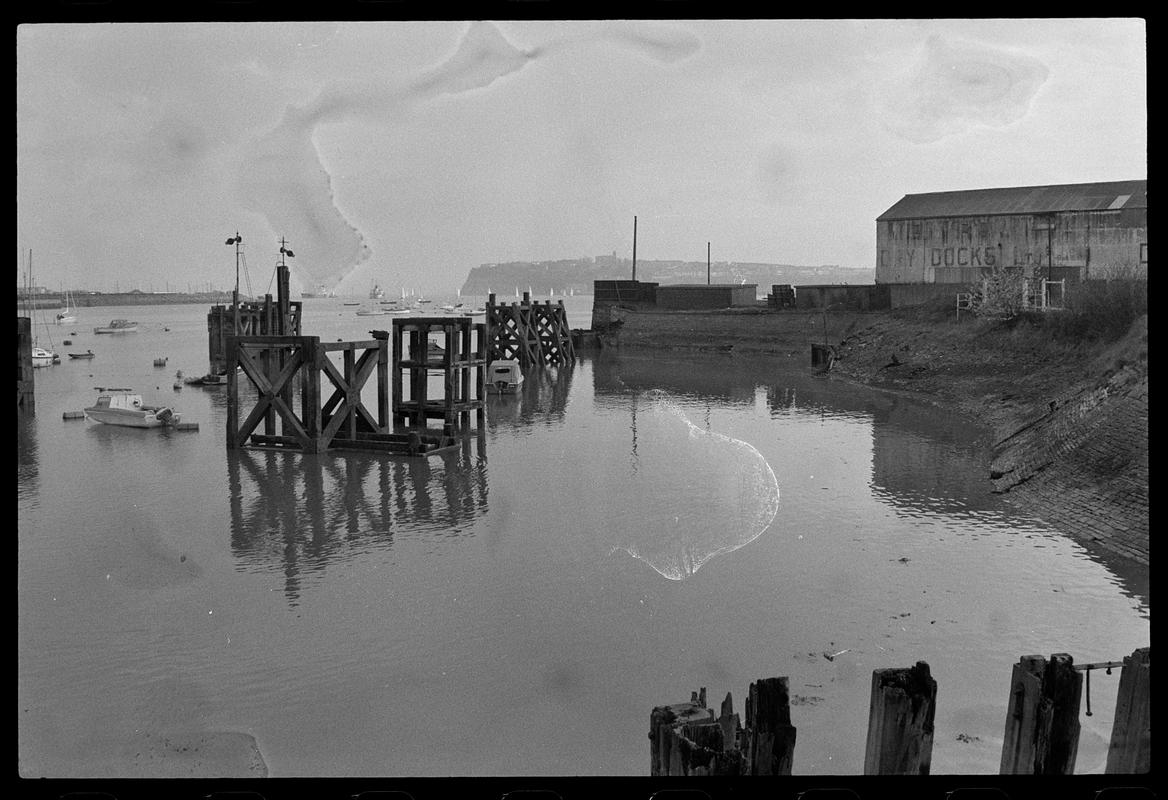 Remains of pontoons, taken from outside the Welsh Industrial and Maritime Museum.