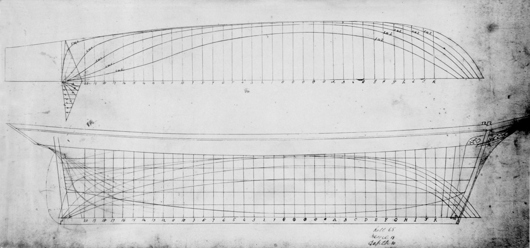 Tech . Drawing : lines of schooner EDITH ELEANOR (model)
