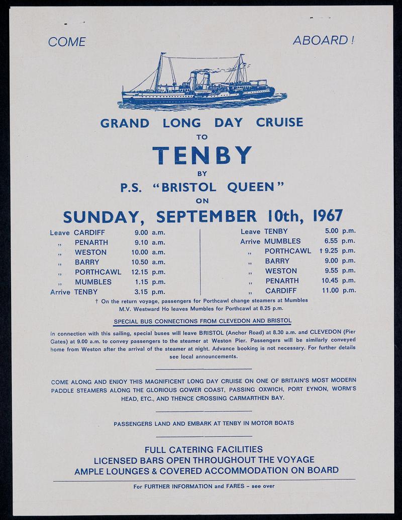 Come Aboard! Tenby, handbill