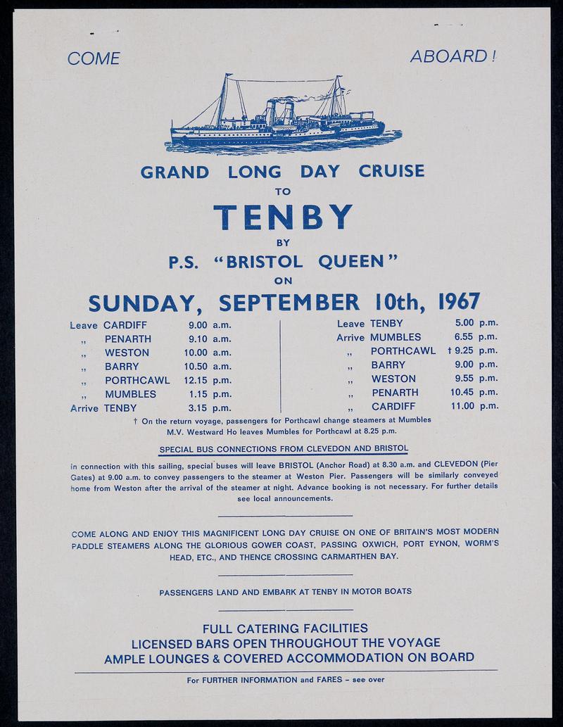 Come Aboard, Tenby , handbill