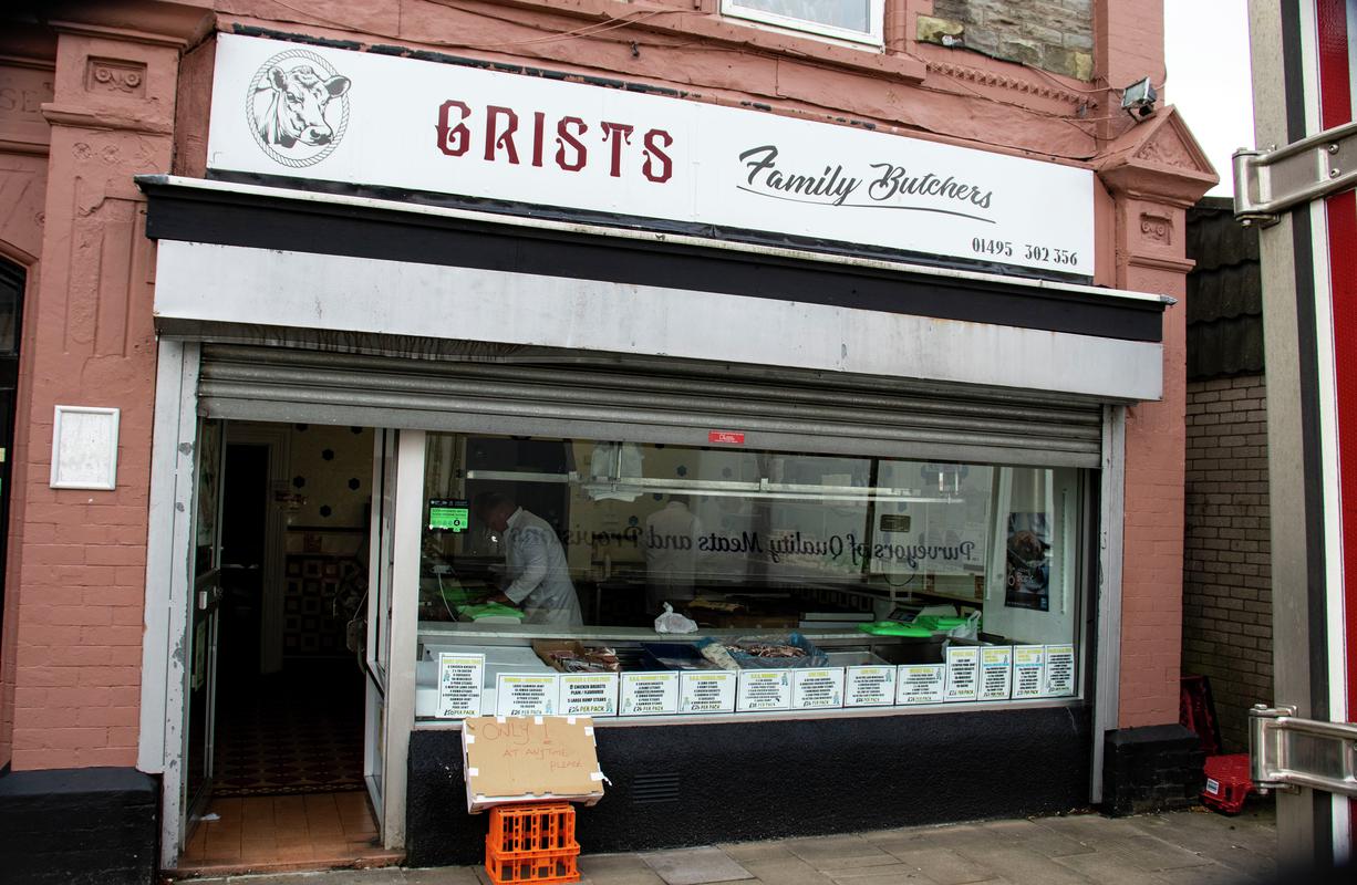 Grists Family Butchers, Ebbw Vale, during Covid-19 lockdown