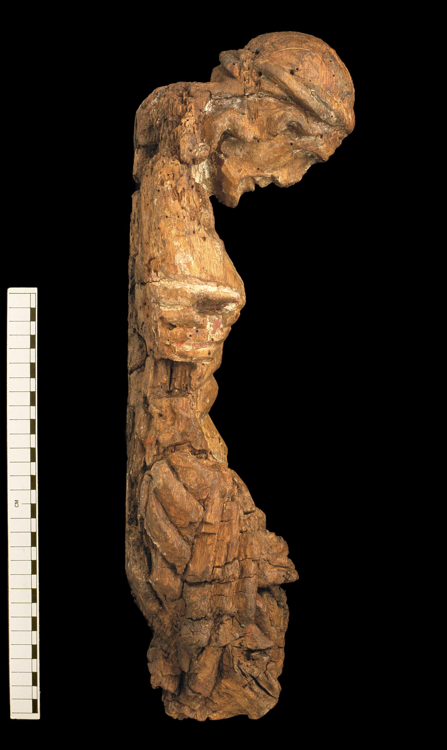 Medieval wooden rood figure