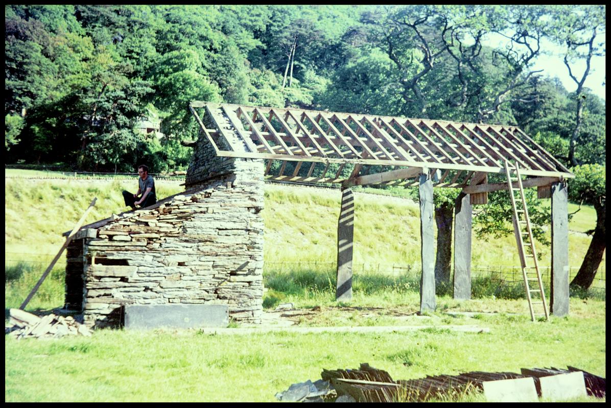 Dismantling Maentwrog Hayshed, 1976.