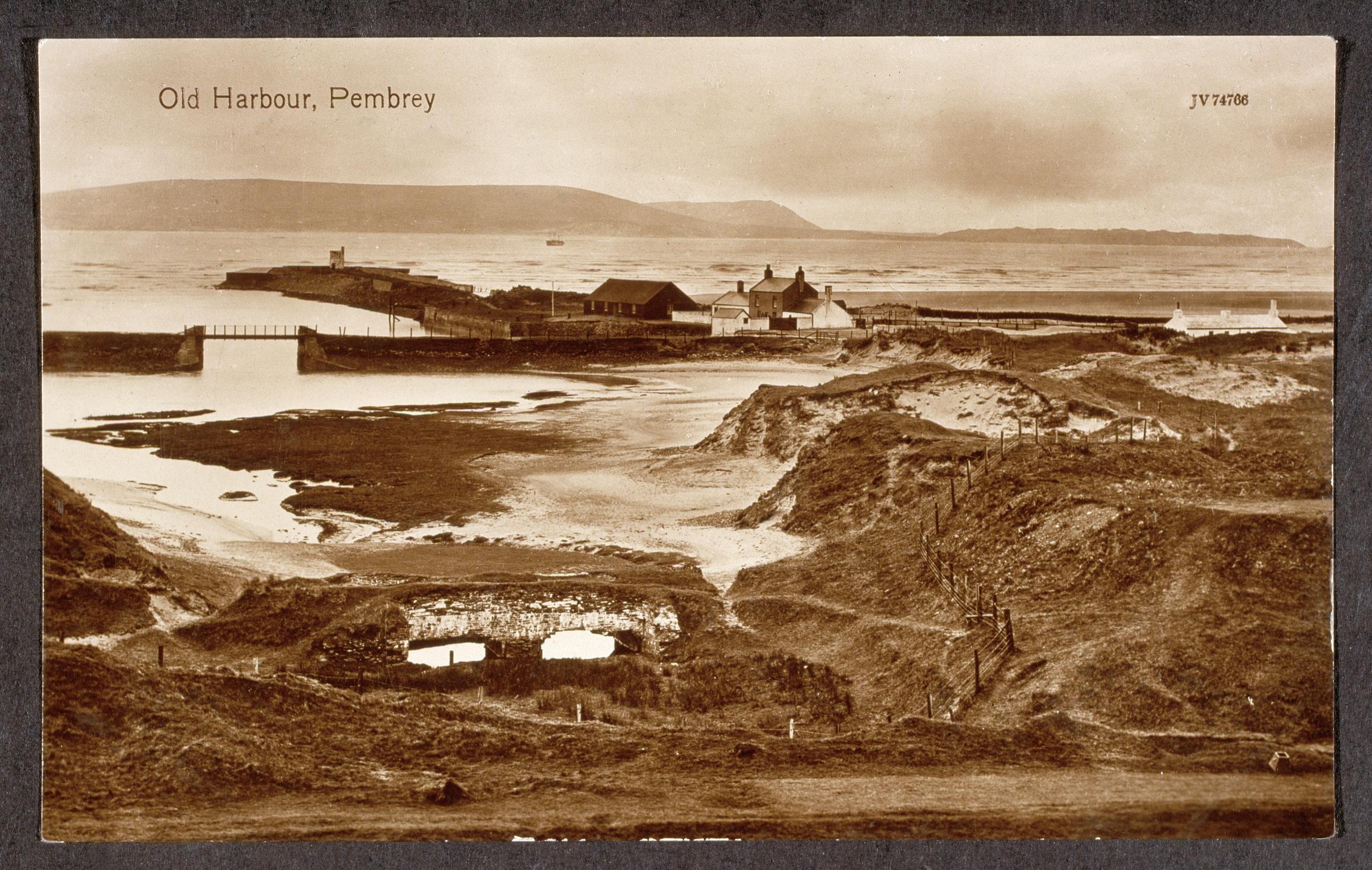 Old Harbour, Pembrey (postcard)