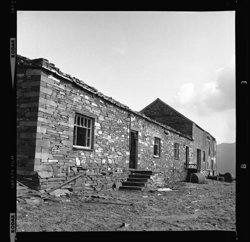 Exterior of a building.  Photograph taken during a &#039;nature trail&#039; around Dinorwig Quarry, April 1976.



2014.35/197-200 appear on the same strip negative.
