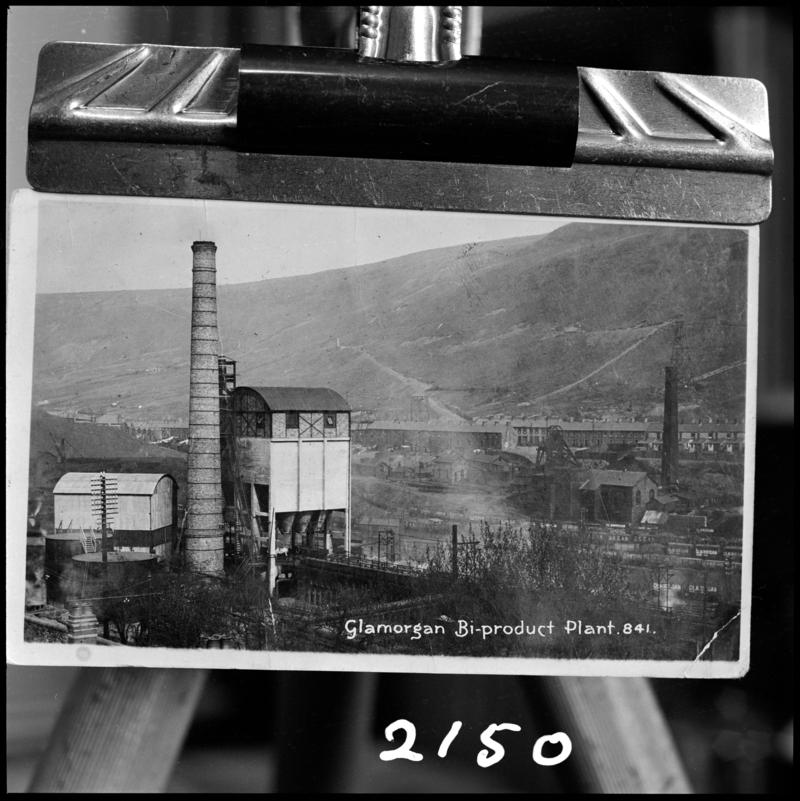 Black and white film negative of a photograph showing the Glamorgan bi-product plant.  &#039;Glamorgan plant&#039; is transcribed from original negative bag.