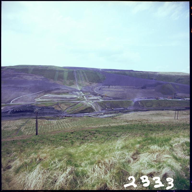Colour film negative showing the landscape surrounding Maerdy Colliery.  &#039;Mardy&#039; is transcribed from original negative bag.