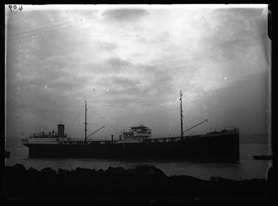 Starboard broadside view of M.V. CIRCE SHELL, c.1936.