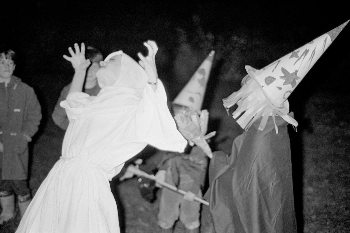 GB. WALES. Tintern. Halloween party. 1980.
