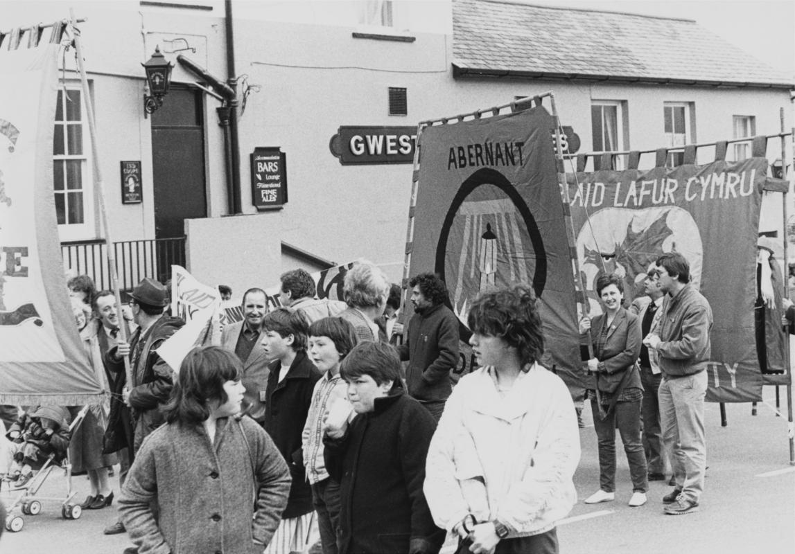 Demonstration in support of the miners at Blaenau Ffestiniog during 1984/85 strike.