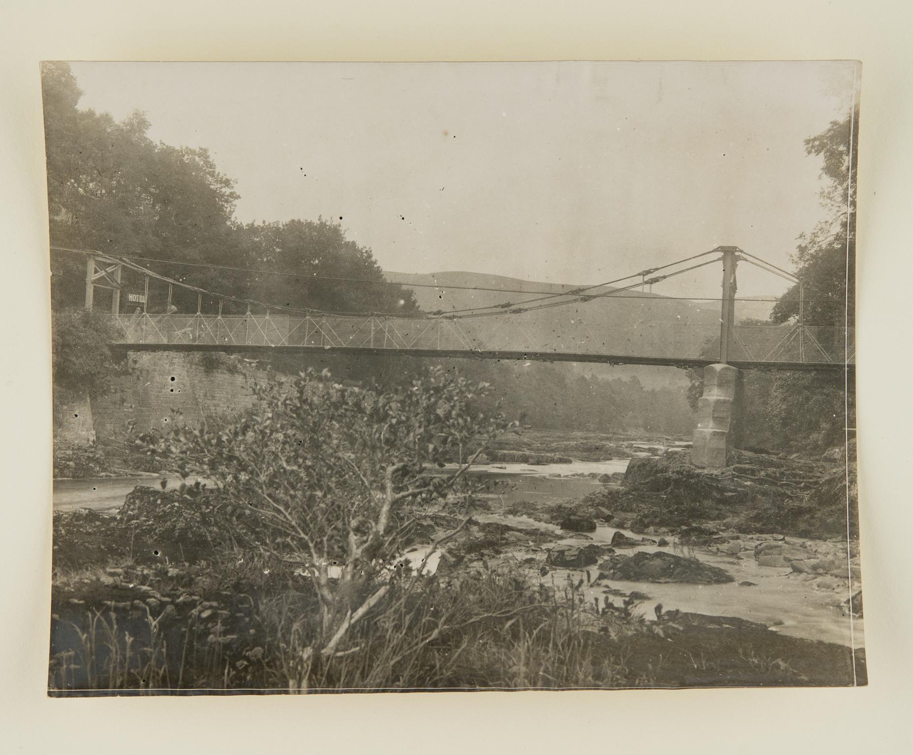 Chain bridge at Berwyn, photograph