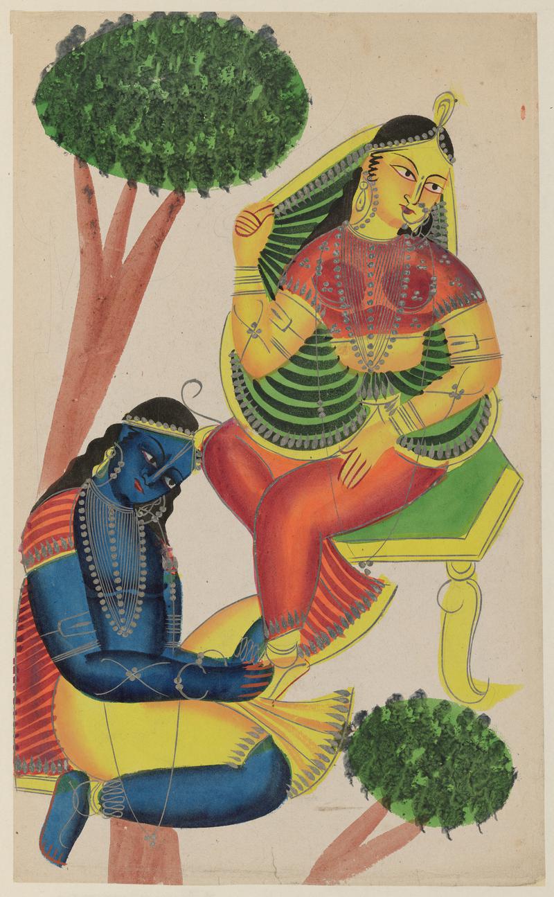 Krishna worshipping Radha