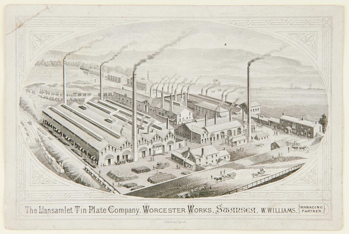 The Llansamlet Tin Plate Company, Worcester Works, Swansea - (S. Hatch, L&#039;pool. or Liverpool.)