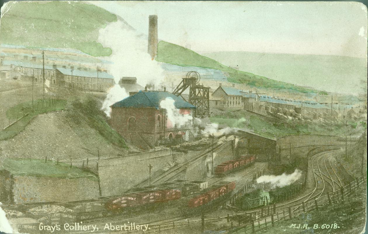 Postcard : Gray&#039;s Colliery, Abertillery