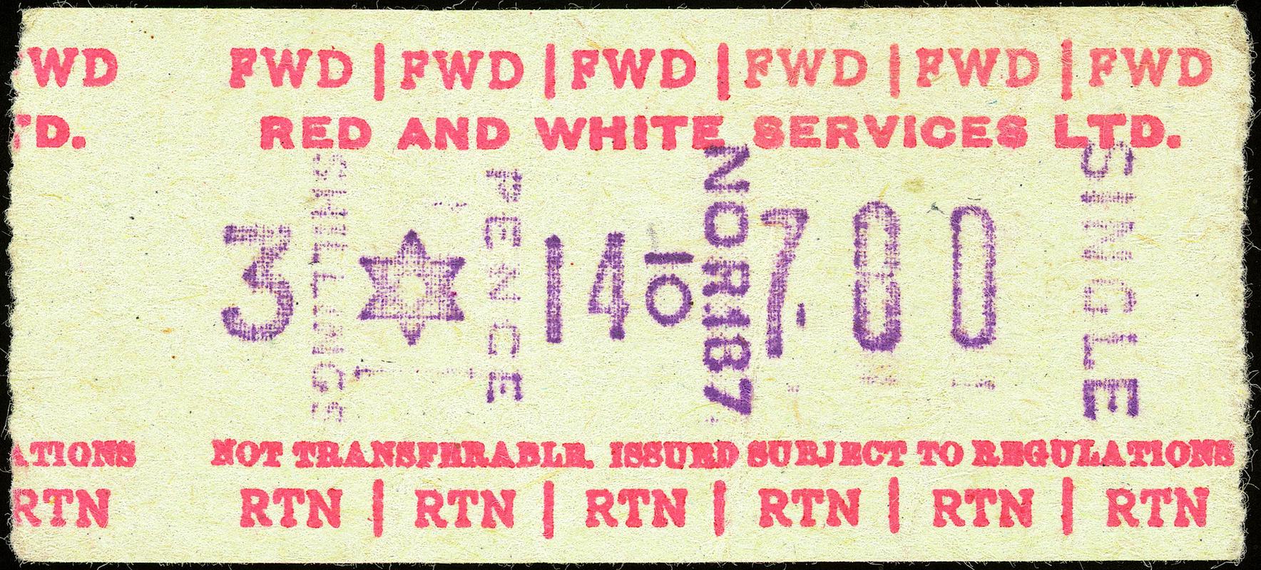 Red &amp; White Services Ltd. bus ticket