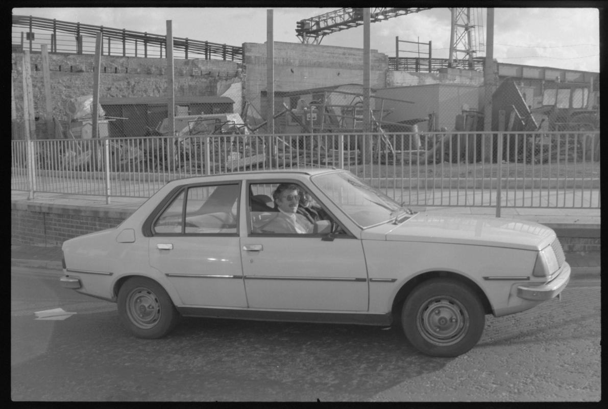 Man in car, possibly Norman Williams (Welsh Industrial and Maritime Museum).