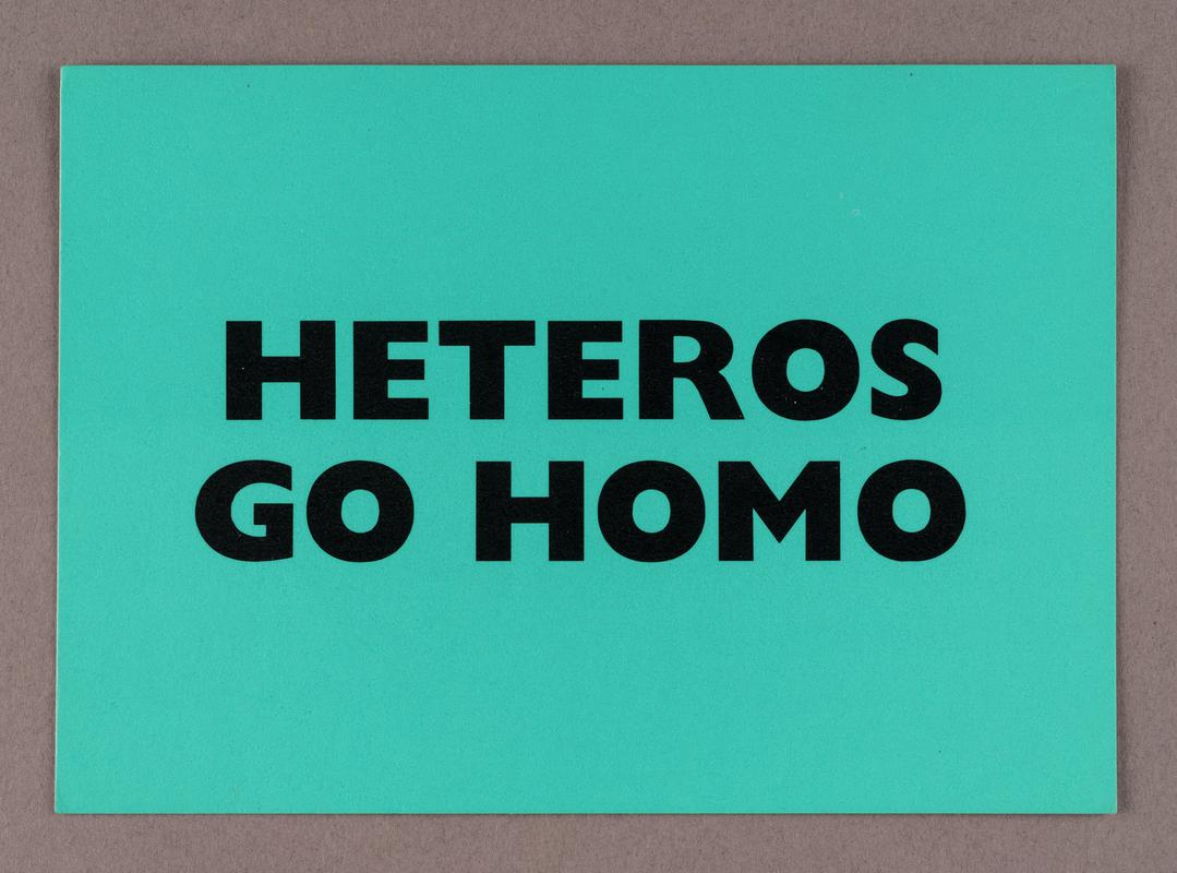 Postcard &#039;Heteros Go Homo&#039;