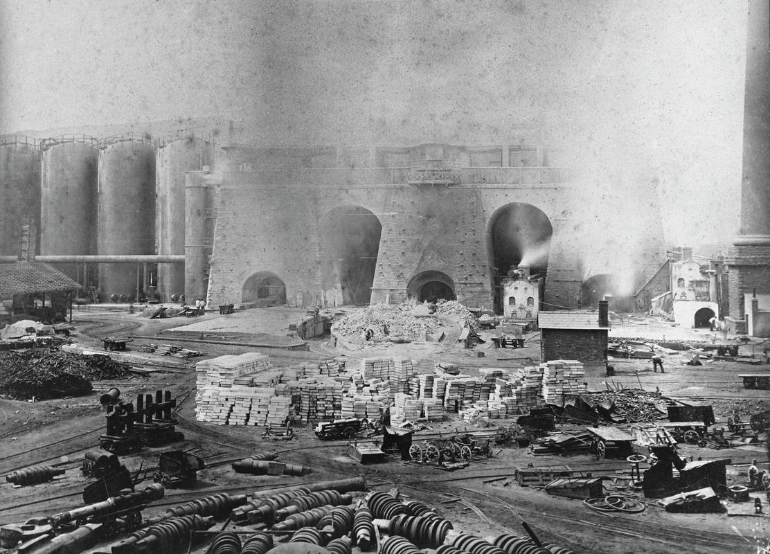 Rhymney Ironworks furnaces, situated on the Bute (West Bank) Ironworks