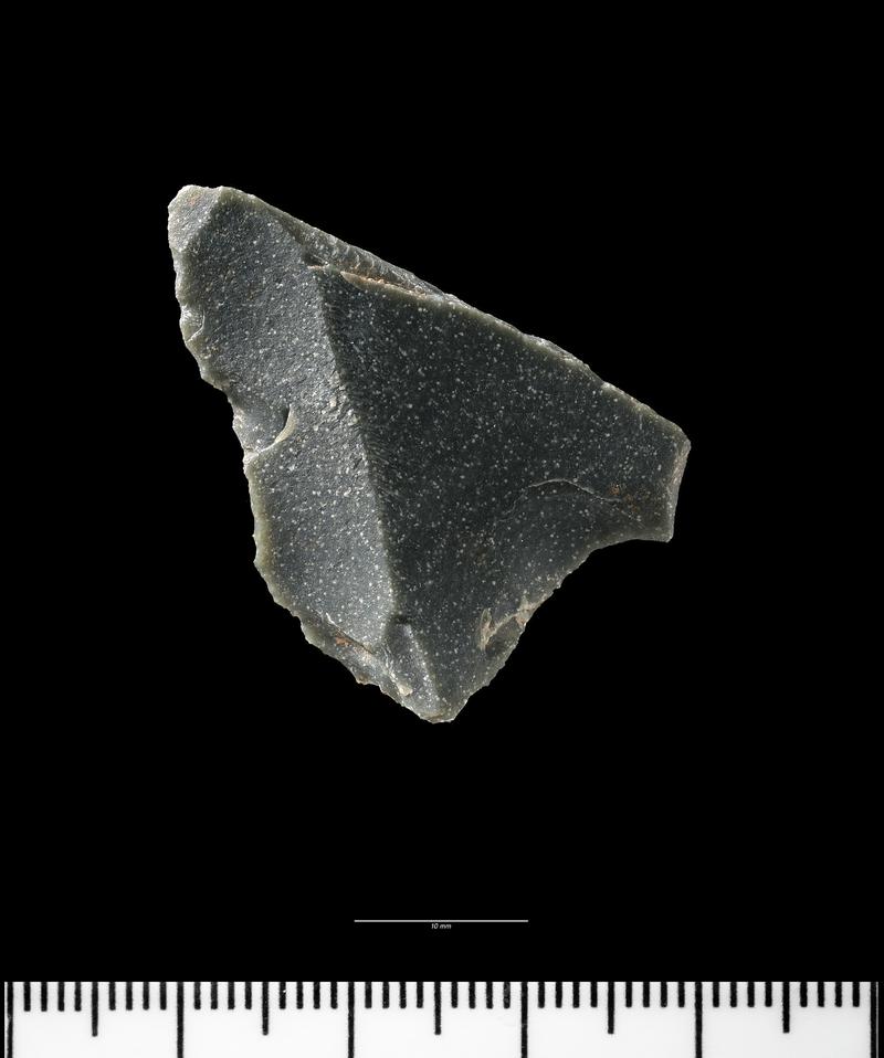 Upper Palaeolithic stone blade from Hoyle&#039;s Mouth Cave. Dorsal surface