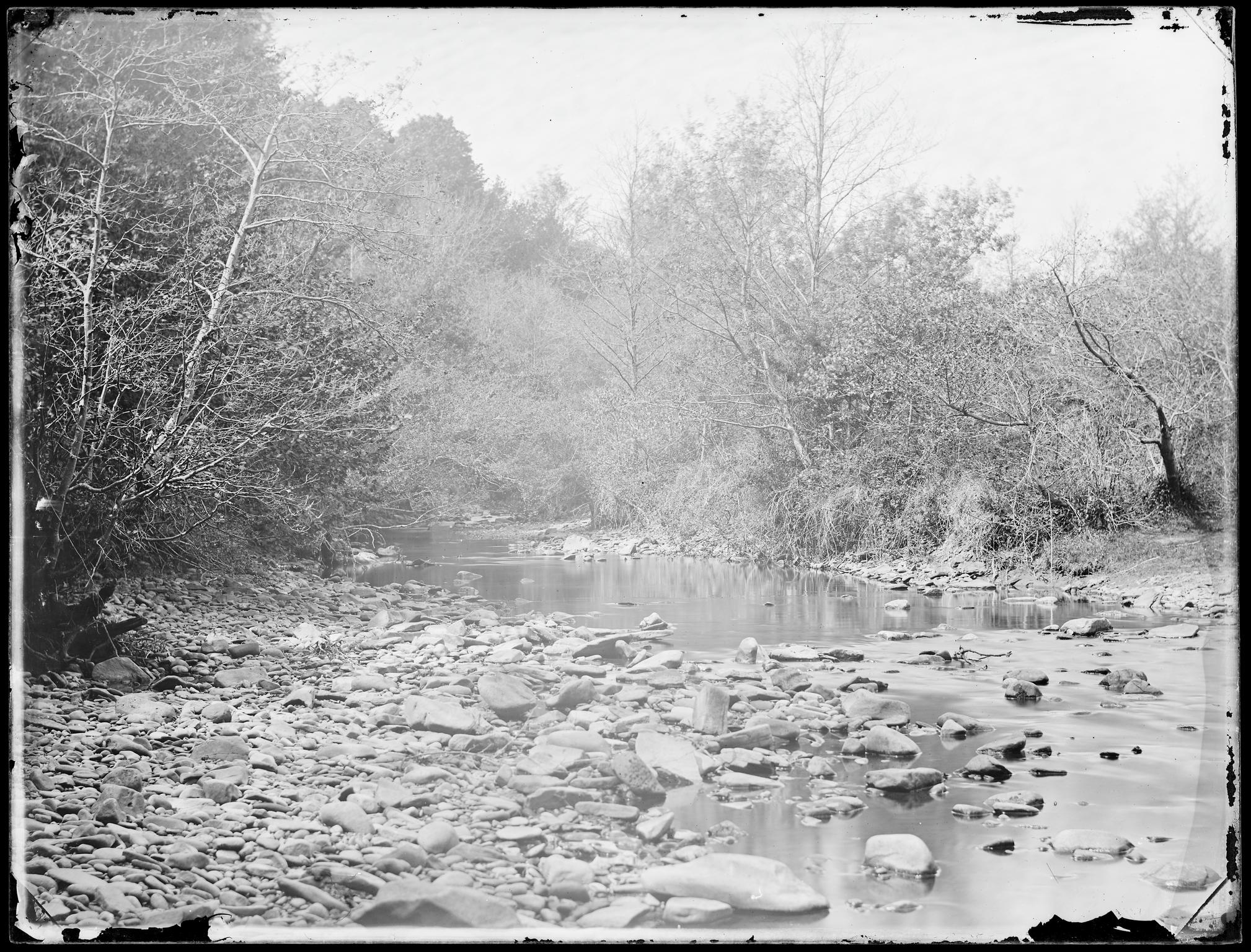 River scene at Lanelay, negative