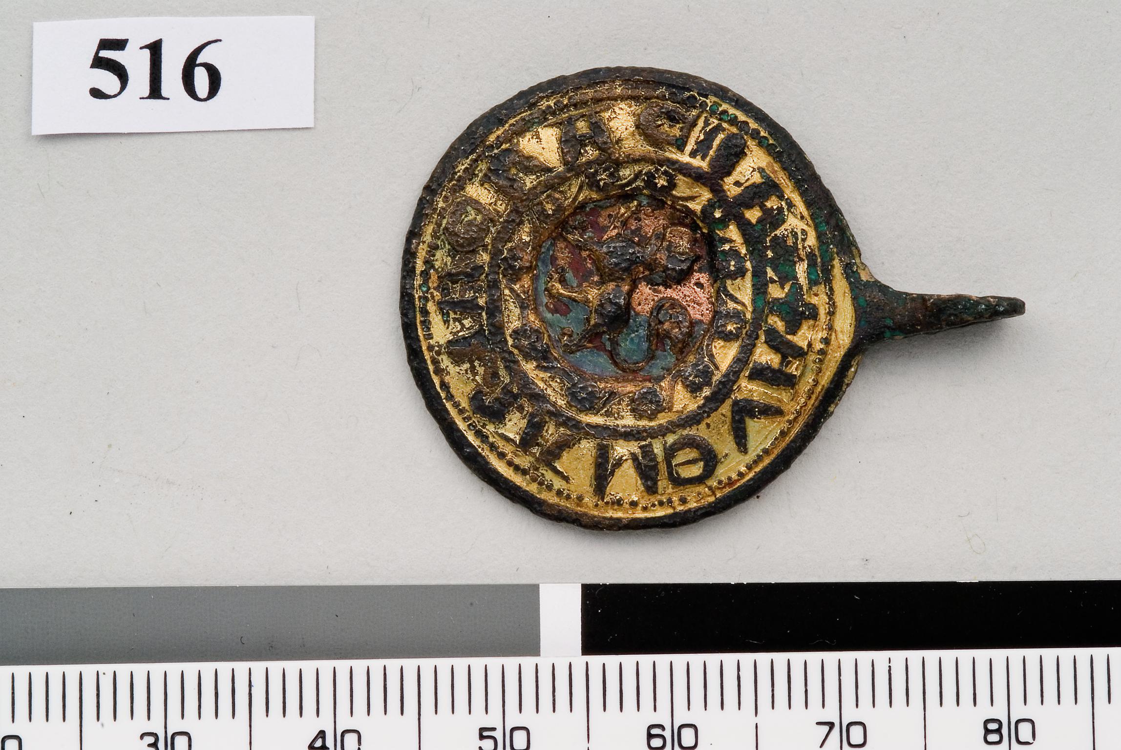 Medieval copper alloy harness pendant