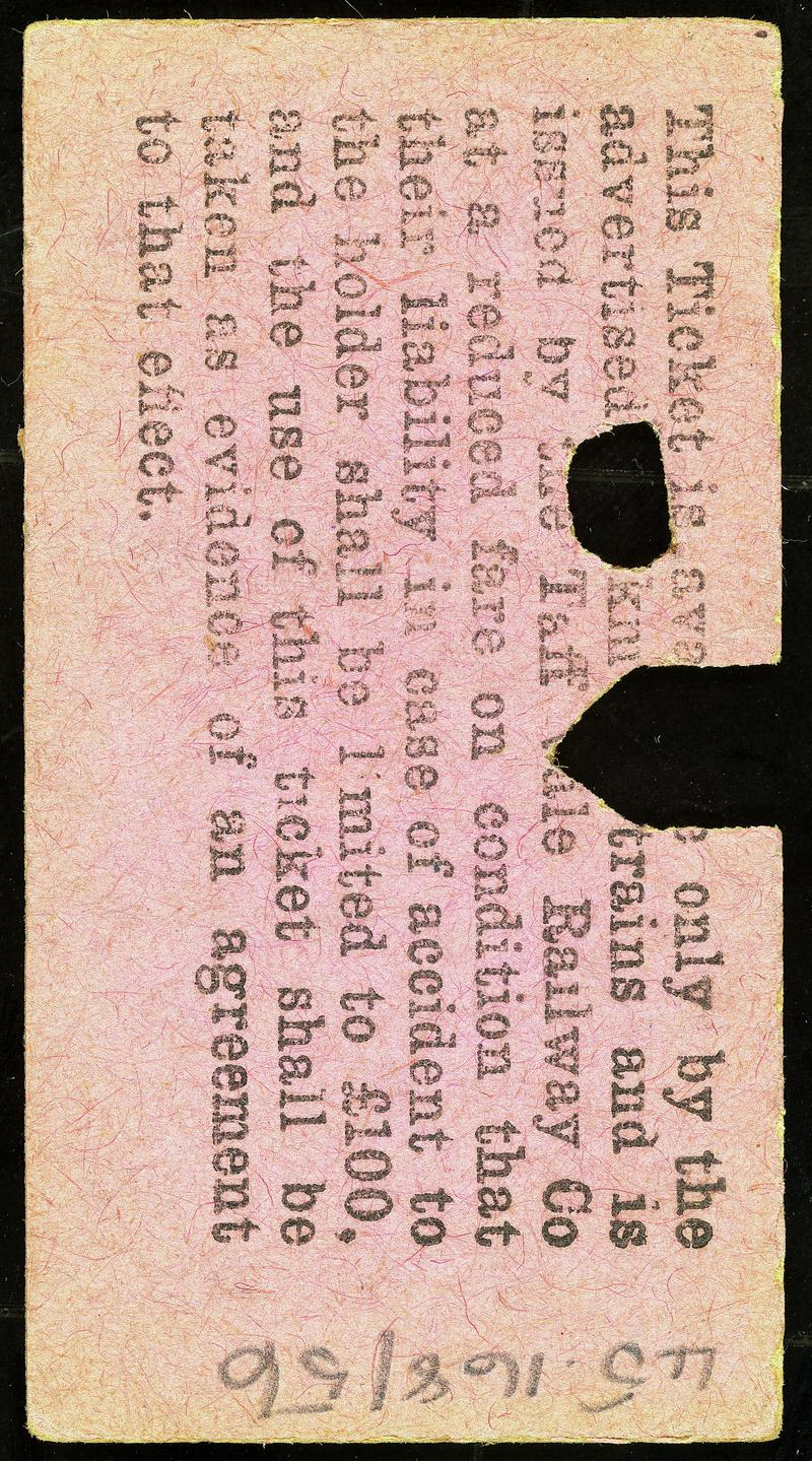 Taff Vale Railway, ticket