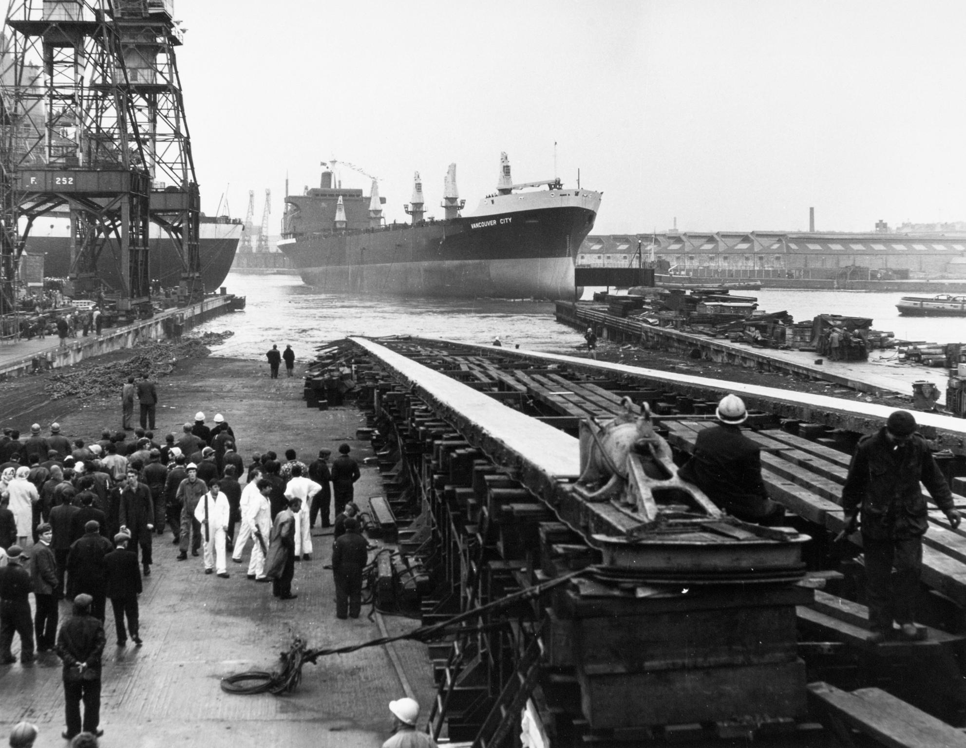 Launch of M.V. VANCOUVER CITY, photograph
