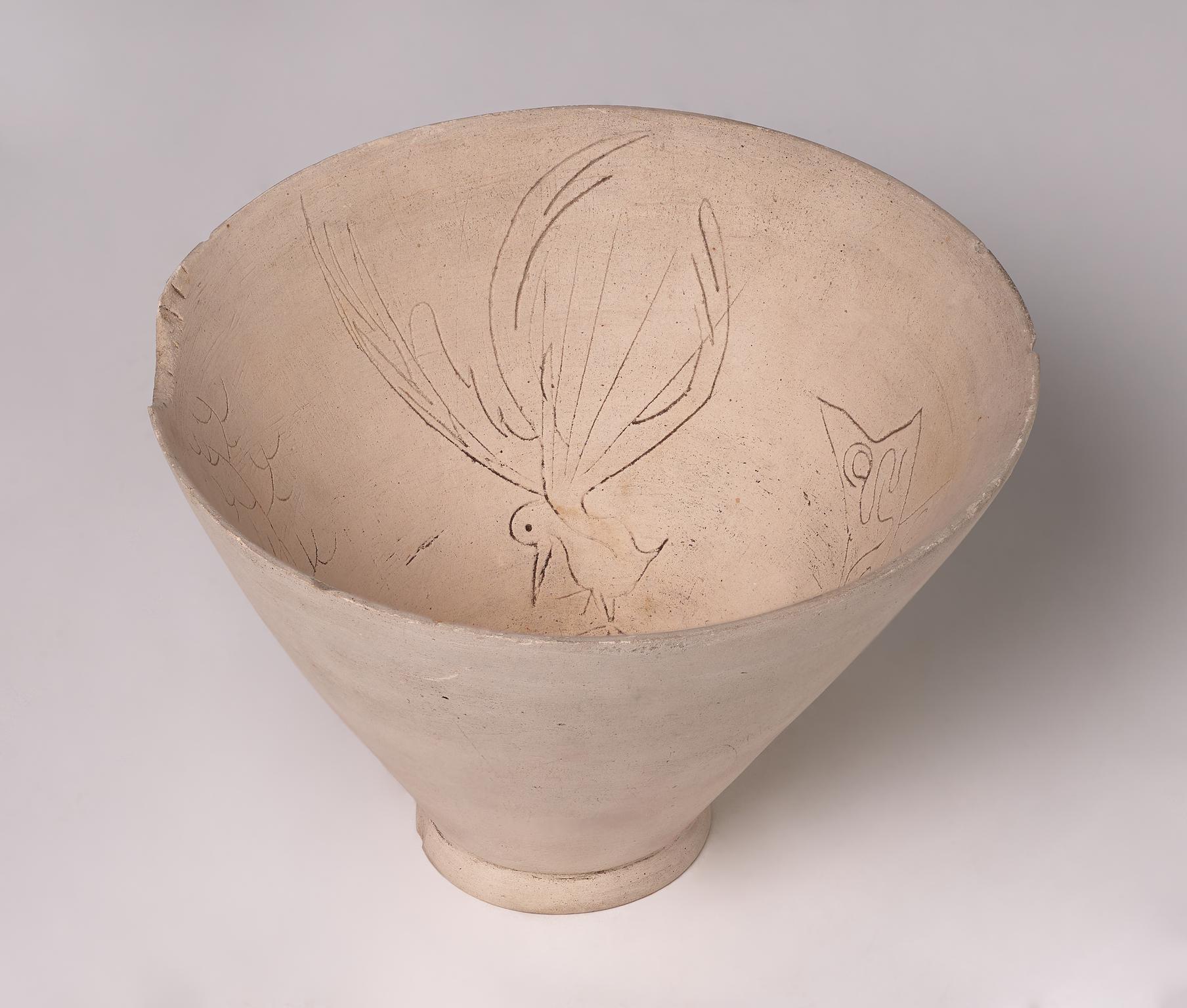 Vessel with Incised Birds and Stars