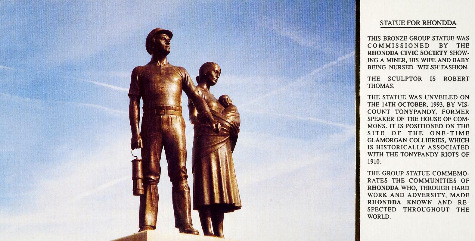 Statue for Rhondda (postcard)